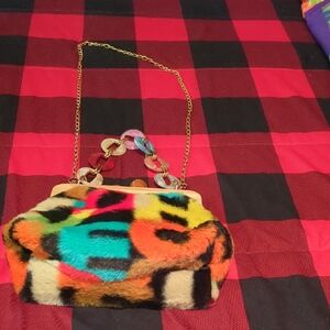 Multicolor Faux Fur Women's Bag